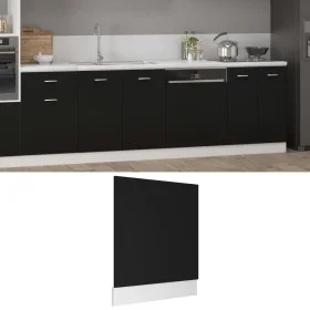 Black plywood dishwasher panel 59.5x3x67 cm by vidaXL, Kitchen cabinets - Ref: Foro24-802563, Price: 34,64 €, Discount: %