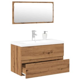 Juego de muebles de baño madera contrachapada artesanal roble de , Muebles de baño - Ref: Foro24-3328930, Precio: 238,88 €, D...
