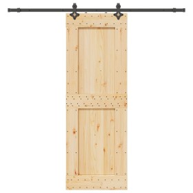Puerta corredera con herrajes madera maciza de pino 80x210 cm von , Türen - Ref: Foro24-3332731, Preis: 207,72 €, Rabatt: %