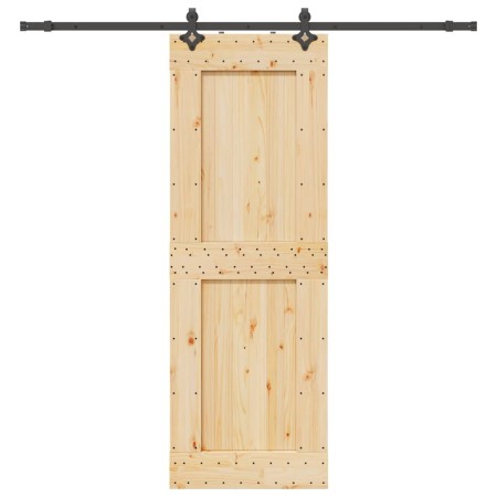 Puerta corredera con herrajes madera maciza de pino 80x210 cm von , Türen - Ref: Foro24-3332731, Preis: 207,72 €, Rabatt: %