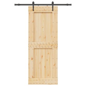Puerta corredera con herrajes madera maciza de pino 85x210 cm von , Türen - Ref: Foro24-3332738, Preis: 187,28 €, Rabatt: %