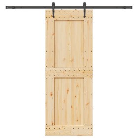 Puerta corredera con herrajes madera maciza de pino 85x210 cm von , Türen - Ref: Foro24-3332744, Preis: 195,10 €, Rabatt: %