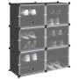 Estantería de cubos con 6 compartimentos y puertas PP negro by , Shoe racks and shoe organizers - Ref: Foro24-4019576, Price:...