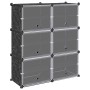 Estantería de cubos con 6 compartimentos y puertas PP negro by , Shoe racks and shoe organizers - Ref: Foro24-4019576, Price:...