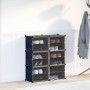Estantería de cubos con 6 compartimentos y puertas PP negro by , Shoe racks and shoe organizers - Ref: Foro24-4019576, Price:...