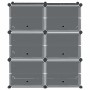 Estantería de cubos con 6 compartimentos y puertas PP negro by , Shoe racks and shoe organizers - Ref: Foro24-4019576, Price:...