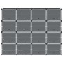 Estantería de cubos con 16 compartimentos y puertas PP negro by , Shoe racks and shoe organizers - Ref: Foro24-4019581, Price...