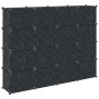 Estantería de cubos con 16 compartimentos y puertas PP negro by , Shoe racks and shoe organizers - Ref: Foro24-4019581, Price...