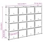 Estantería de cubos con 16 compartimentos y puertas PP negro by , Shoe racks and shoe organizers - Ref: Foro24-4019581, Price...