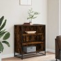 Aparador madera ingeniería y metal roble ahumado 68x35x76 cm von , Sideboards - Ref: Foro24-848976, Preis: 76,36 €, Rabatt: %