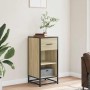 Aparador madera ingeniería y metal roble Sonoma 35,5x35x76 cm by , Sideboards - Ref: Foro24-848955, Price: 58,56 €, Discount: %