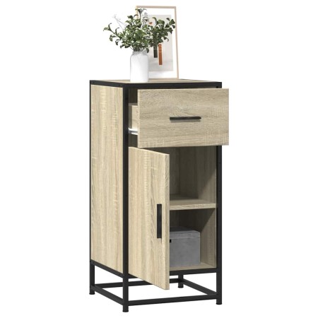 Aparador madera ingeniería y metal roble Sonoma 35,5x35x76 cm by , Sideboards - Ref: Foro24-848960, Price: 72,19 €, Discount: %