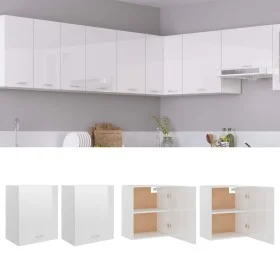Hängegarderobe 2 Stück glänzend weißes Sperrholz 50x31x60 cm von vidaXL, Küchenschränke - Ref: Foro24-805083, Preis: 90,11 €,...