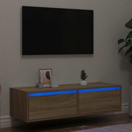 Mueble de TV con luces LED roble sonoma 100X35,5x25 cm von , TV-Möbel - Ref: Foro24-860240, Preis: 80,02 €, Rabatt: %