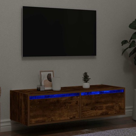 Mueble de TV con luces LED roble ahumado 100X35,5x25 cm von , TV-Möbel - Ref: Foro24-860242, Preis: 83,03 €, Rabatt: %