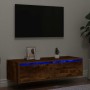Mueble de TV con luces LED roble ahumado 100X35,5x25 cm von , TV-Möbel - Ref: Foro24-860242, Preis: 83,03 €, Rabatt: %