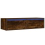 Mueble de TV con luces LED roble ahumado 100X35,5x25 cm von , TV-Möbel - Ref: Foro24-860242, Preis: 83,03 €, Rabatt: %