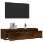 Mueble de TV con luces LED roble ahumado 100X35,5x25 cm von , TV-Möbel - Ref: Foro24-860242, Preis: 83,03 €, Rabatt: %