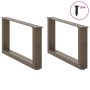 Patas de mesa centro forma U 2uds acero natural 60x(30-31) cm de , Patas para mesas - Ref: Foro24-4013143, Precio: 54,35 €, D...