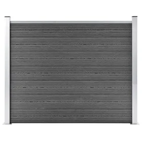 Black WPC fence panel 180x146 cm by vidaXL, fence panels - Ref: Foro24-148984, Price: 220,26 €, Discount: %