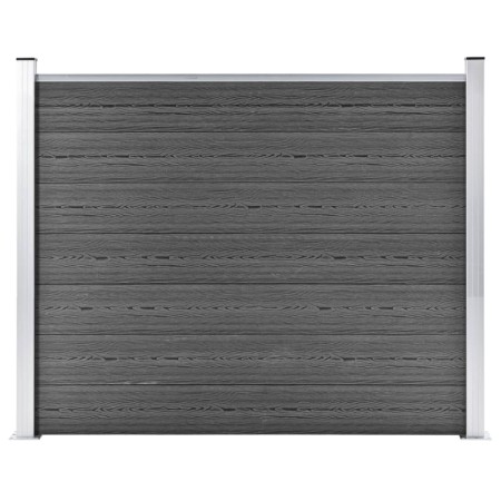 Black WPC fence panel 180x146 cm by vidaXL, fence panels - Ref: Foro24-148984, Price: 201,62 €, Discount: %