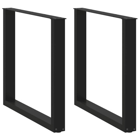 Patas para mesa de comedor en forma de U 2 uds acero negro by , Table legs - Ref: Foro24-4013188, Price: 83,62 €, Discount: %
