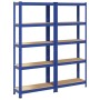 Estanterías de 5 baldas 2 uds madera contrachapada y acero azul by , Industrial shelving - Ref: Foro24-3307586, Price: 76,86 ...