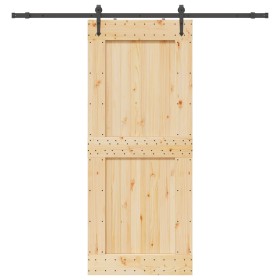 Puerta corredera con herrajes madera maciza de pino 95x210 cm von , Türen - Ref: Foro24-3332746, Preis: 196,46 €, Rabatt: %