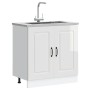 Mueble bajo para fregadero Kalmar blanco brillo 80x46x81,5 cm von , Küchenschränke - Ref: Foro24-853449, Preis: 86,26 €, Raba...