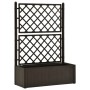 Arriate con enrejado y sistema de riego automático moca de vidaXL, Maceteros y jardineras - Ref: Foro24-313968, Precio: 158,53 €