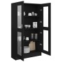 Vitrine aus schwarzem Sperrholz, 82,5 x 30,5 x 150 cm von vidaXL, Bücherregale und Regale - Ref: Foro24-802760, Preis: 137,78...