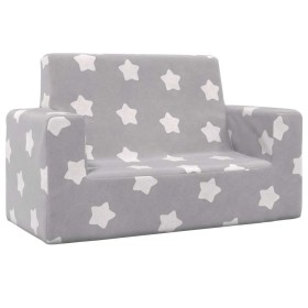 Sofá infantil de 2 plazas gris claro con estrellas felpa suave by , Baby and Toddler Furniture - Ref: Foro24-4104796, Price: ...