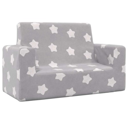 Sofá infantil de 2 plazas gris claro con estrellas felpa suave by , Baby and Toddler Furniture - Ref: Foro24-4104796, Price: ...