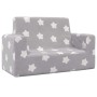 Sofá infantil de 2 plazas gris claro con estrellas felpa suave by , Baby and Toddler Furniture - Ref: Foro24-4104796, Price: ...