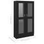 Vitrine aus schwarzem Sperrholz, 82,5 x 30,5 x 150 cm von vidaXL, Bücherregale und Regale - Ref: Foro24-802760, Preis: 137,78...