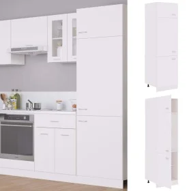 Armario de frigorífico madera ingeniería blanco 60x57x207 cm de vidaXL, Armarios de cocina - Ref: Foro24-802538, Precio: 187,...