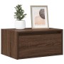 Mesita de noche de pared con luces LED roble marrón de , Muebles TV - Ref: Foro24-860223, Precio: 58,61 €