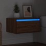 Mesita de noche de pared con luces LED roble marrón von , TV-Möbel - Ref: Foro24-860223, Preis: 55,85 €, Rabatt: %