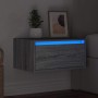 Mesita de noche de pared con luces LED gris Sonoma von , TV-Möbel - Ref: Foro24-860221, Preis: 57,44 €, Rabatt: %