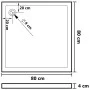Plato de ducha con puntos ABS blanco 80x80x4 cm de vidaXL, Platos de ducha - Ref: Foro24-148900, Precio: 99,47 €, Descuento: %