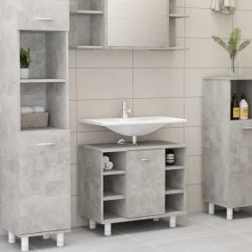 Badezimmerschrank aus betongrauem Sperrholz, 60 x 32 x 53,5 cm von vidaXL, Badezimmermöbel - Ref: Foro24-802637, Preis: 63,75...