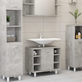 Concrete gray plywood bathroom cabinet 60x32x53.5 cm by vidaXL, Bathroom furniture - Ref: Foro24-802637, Price: 64,78 €, Disc...