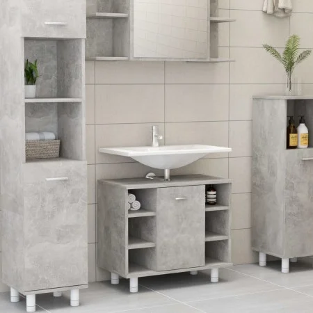 Concrete gray plywood bathroom cabinet 60x32x53.5 cm by vidaXL, Bathroom furniture - Ref: Foro24-802637, Price: 63,75 €, Disc...