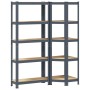 Juego 2 estantes 5 niveles acero antracita y madera industrial | Foro24.es | Tu tienda online para hogar, jardín y más Foro24.es