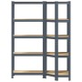 Juego 2 estantes 5 niveles acero antracita y madera industrial | Foro24.es | Tu tienda online para hogar, jardín y más Foro24.es