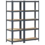 Juego 2 estantes 5 niveles acero antracita y madera industrial | Foro24.es | Tu tienda online para hogar, jardín y más Foro24.es