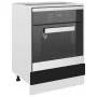 Black plywood oven cabinet 60x46x81.5 cm by vidaXL, Kitchen cabinets - Ref: Foro24-802498, Price: 56,58 €, Discount: %