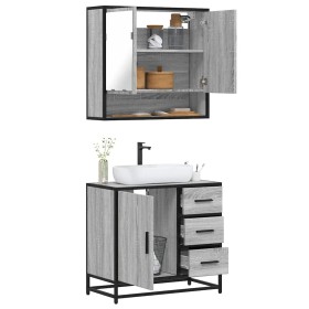 Set de muebles de baño 2 pzas madera contrachapada gris sonoma de , Muebles de baño - Ref: Foro24-3300928, Precio: 175,09 €, ...