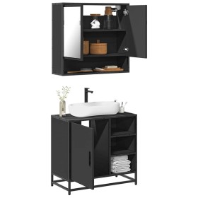 Juego de muebles de baño 2 pzas madera contrachapada negro von , Badezimmermöbel - Ref: Foro24-3300935, Preis: 156,37 €, Raba...