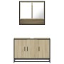 Set de muebles de baño 2 pzas madera contrachapada roble Sonoma de , Muebles de baño - Ref: Foro24-3300921, Precio: 157,14 €,...